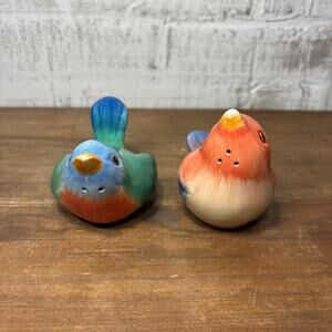 Vintage Fitz & Floyd Ceramic Bird Salt And Paper Shakers